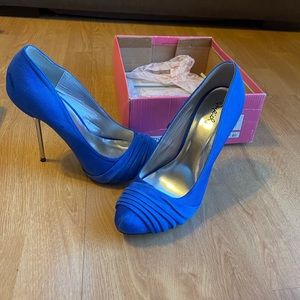 Blue high heels